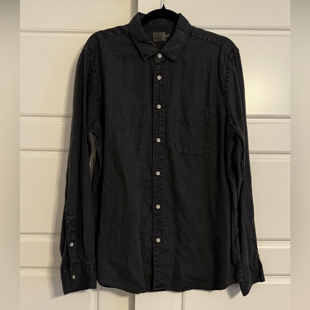 Faherty Laguna Linen Shirt - Washed Black - Picture 2 of 3